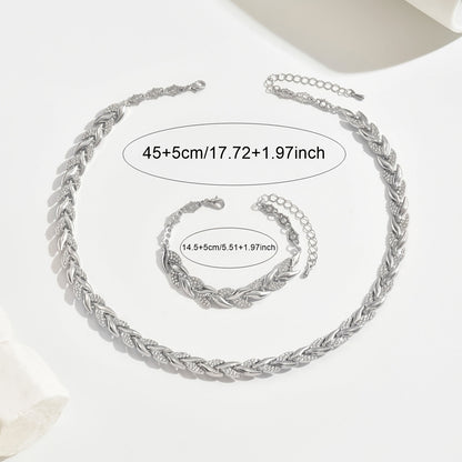 Claudine Sæt: Elegant Halskæde + Armbånd