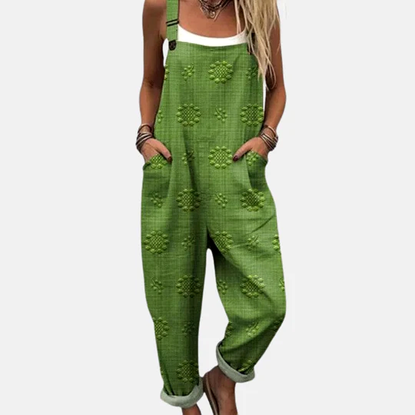 Let og Luftig Mønstret Overalls - Perfekt til Afslappede Dage
