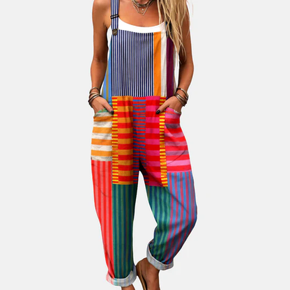 Let og Luftig Mønstret Overalls - Perfekt til Afslappede Dage