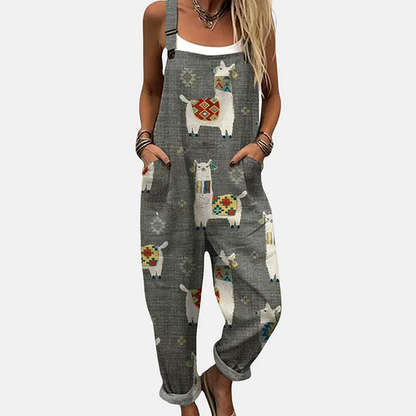 Let og Luftig Mønstret Overalls - Perfekt til Afslappede Dage