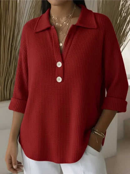 Blød Strikket Trøje med Krave - Komfort til Hverdag