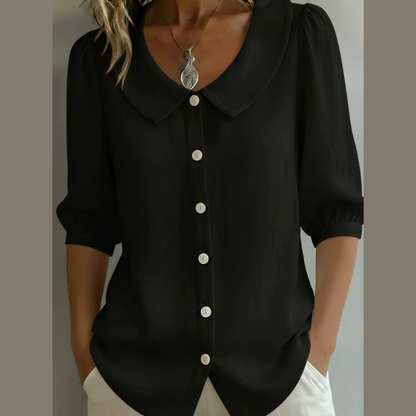 Komfortabel Bluse med Elegant Peter Pan-Krave