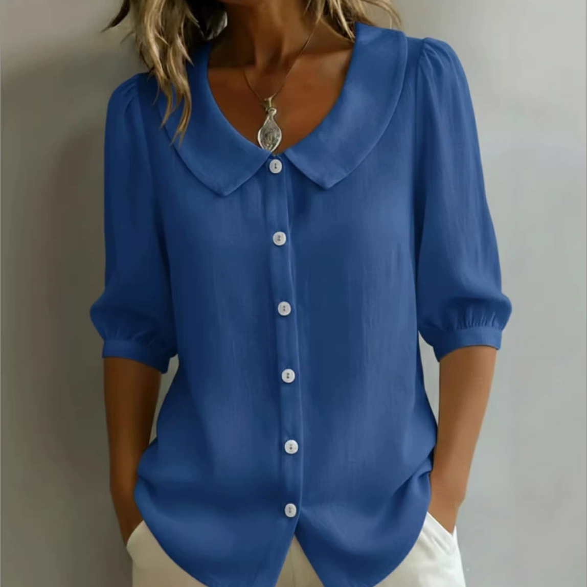 Komfortabel Bluse med Elegant Peter Pan-Krave