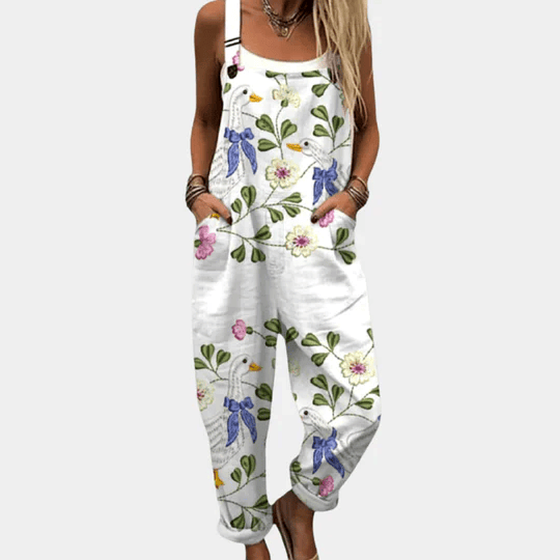 Let og Luftig Mønstret Overalls - Perfekt til Afslappede Dage