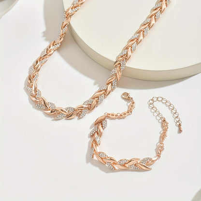 Claudine Sæt: Elegant Halskæde + Armbånd